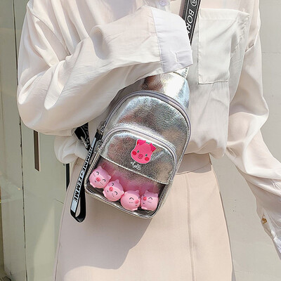 

Ins super fire handbag new 2019 net red girl chest bag transparent small bag summer small fresh wild Messenger bag