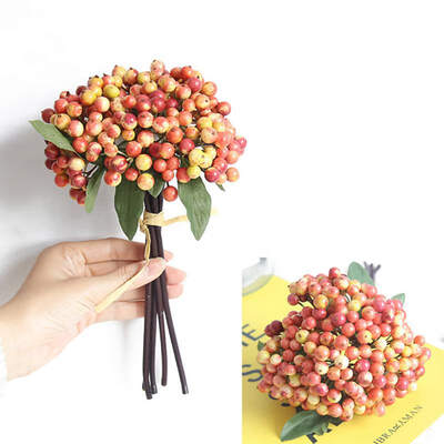 

Lifelike Berry Bean Foam Flowers Home Decor Small Fake Flowers Fruit Branch Decoration Accessories Faux Plant