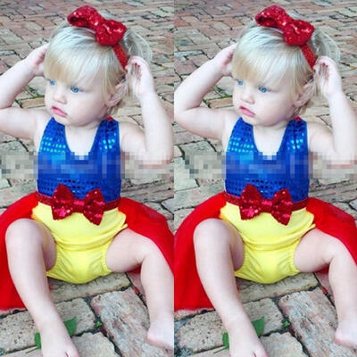 

Kids Baby Girl Cothes Lace Sequins Bodysuit Romper Backless Sunsuit Outfits 0-3Y