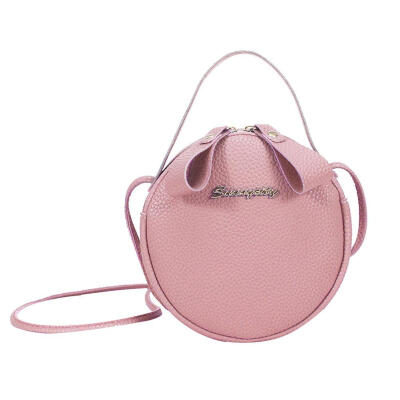 

Litchi Pattern Round Shoulder Handbags Women Leather Crossbody Small Bags