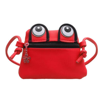 

Frog Shape Cute Eye Bag Girls Kids Shoulder Messenger Zip Leather Bags