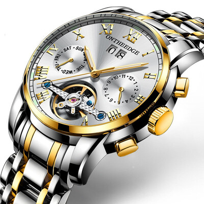 

Man Automatic mechanical watch Business affairs Noctilucent Wrist watch Waterproof steel strip Calendar watch