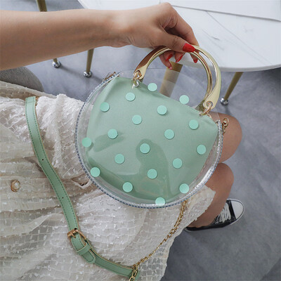 

Summer net red transparent small bag female bag 2019 Korean version chain saddle bag fashion child bag shoulder Messenger bag