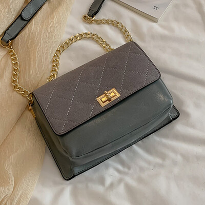 

North bag chic retro bag 2019 new Hong Kong style fashion hundred lap rhomboid chain single shoulder slanted small square bag