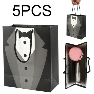 

5pcsx Dapper Paper Tuxedo Groomsmen for Wedding Groomsmen Fathers Birthday Anniversary Thank You Gift Bags