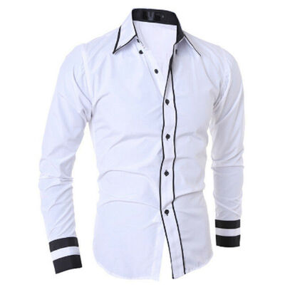 

Fashion Mens Luxury Casual Stylish Slim Fit Long Sleeve Casual Dress Shirts blusa plus size