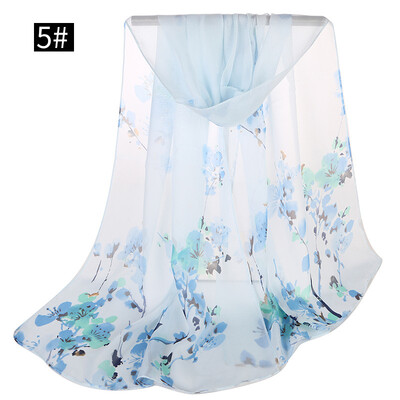 

New refreshing small floral female chiffon silk scarf wholesale factory direct spring&summer models printed scarf W019