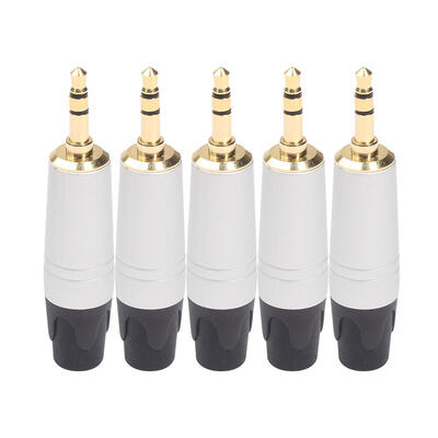 

5pcs 3 Pole Gold-plated 35mm Solder Connector Repair Headphone Jack Plug