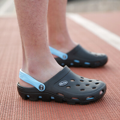 

Pull back Warrior sandals casual couple models breathable outdoor wild beach hole shoes 049 Bao blue 38