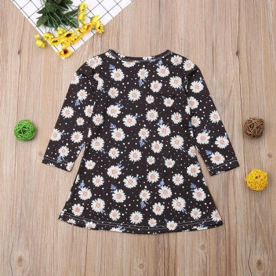 

Toddler Kid Baby Girl Sleeve Flower Tunic Tutu Party Dresses Outfit Clothes