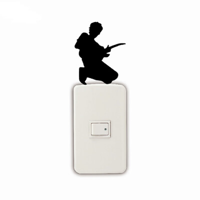 

Guitar Player Man Vinyl Light Switch Wall Sticker Creative Silhouette Home Decal