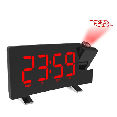 

Wake-up Clock Digital LED Light Time Projection Loud Alarm Clocks with FM Radio Snooze Sleep Function