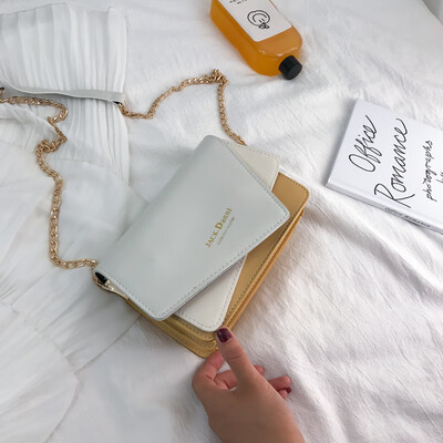 

2019 new temperament color letter small square bag female fashion diagonal cover chain Messenger bag simple wild shoulder bag