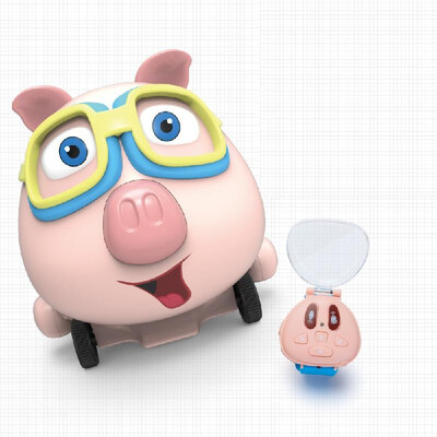

R09 RC Pig Car RC Watch Car Pig Toy Robot 24G Watch RC Car Amimal Toy with Follow Spray Music Function