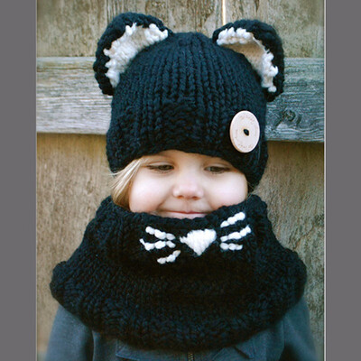 

New Design Baby Hat Cap Cat Ear Fox Winter Beanie Hat Children Windproof Hat&Scarf Boy Girl Handmade Knitted Cap