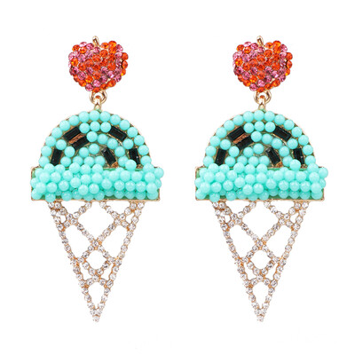 

2019 New Colorful Flower Big Brand Design Luxury Starburst Pendant Crystal Drop Earrings Gem Statement Jewelry