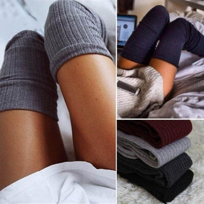 

Winter Warm Women Knit Crochet Cotton Soft Thick Long Socks Thigh-High Leggings