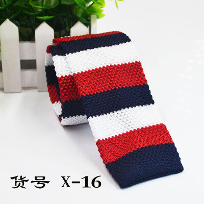 

Knit flat striped tie 5CM narrow section mens business tie direct