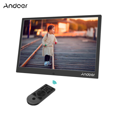 

Andoer 13inch LED Digital Photo Frame 1280 800 Resolution Support 1080P Video Random Play Aluminum Alloy with Remote Control Chr