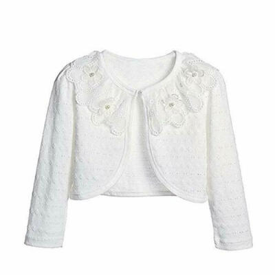 

Girls childrens kids Lace bolero shrug cardigan Pearls button Age 1 to 6 years