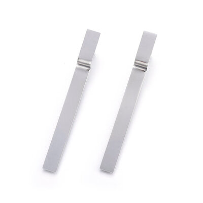 

304 Stainless Steel Stud Earrings Rectangle Stainless Steel Color 77x75x1mm Pin 08mm