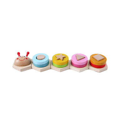 

Siaonvr Wooden Stacked Blocks Geometric Set Cognitive Baby Educational Toys