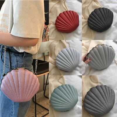 

Woman Lady Shell Shining Handbag Girl Tote Messenger Cross Body Shoulder Bag UK