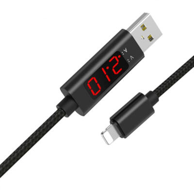 

Universal LED Digital Display USB Cable Intelligent Real-time AV Monitoring Fast Charging Line for Apple iPhone 5678-1m