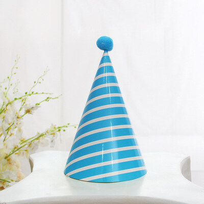 

FUNNYBUNNY Kids Happy Birthday Paper Party Cone Hats with Pom Poms 12ct Happy Birthday Crown Baby One Year Birthday
