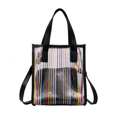 

Tailored Women Summer Small Bag Transparent Jelly Bag Wild Simple Shoulder Bag Set 2pcs