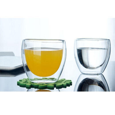

150250350450ml Glass Coffee Tea Cup Heat-resistant Double Layer Glass