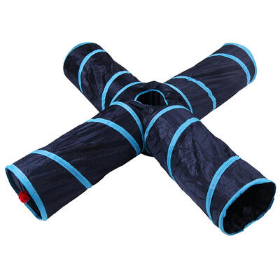 

Foldable 4 Holes Pet Cat Play Tunnel Kitten Training Toys Rabbit Channel