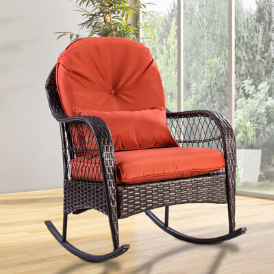 

Outdoor Wicker Rocking Chair w Cushion