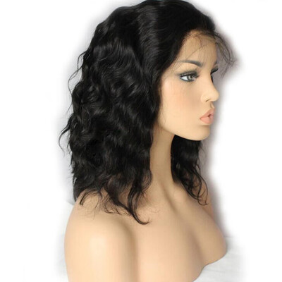 

〖Follure〗Brazilian Less Lace Front Full Wig Bob Wave Black Natural Looking Women Wigs