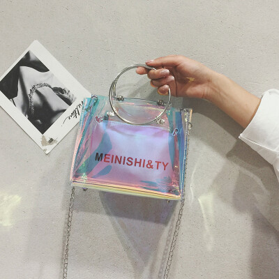 

Bag handbag France niche laser transparent package female new 2019 wild ins super fire shoulder Messenger bag