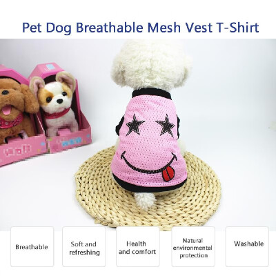 

Pet Dog Breathable Mesh Vest T-Shirt Printed Pet Vest Dog T-Shirt Dog Summer Clothes Party Apparels for Small Puppy Dogs Cats Sun