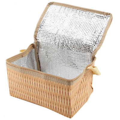 

Greensen Portable Thick Insulated Thermal Cooler Lunch Box Imitation Rattan Lunch Bag