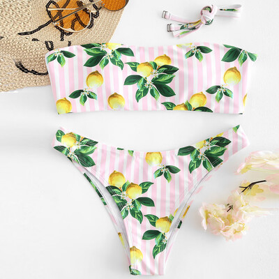 

Saidsome Women Bandeau Bandage Bikini Set Push-Up Brazilian Swimwear Beachwear Swimsuit