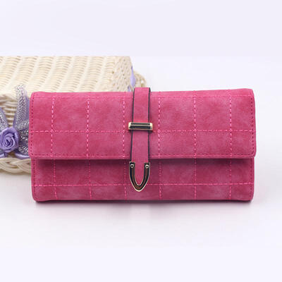 

Fashion PU Leather Triple-Folding Women Long Section Wallet Large Capacity Frosted Hasp Purse For Women Lady