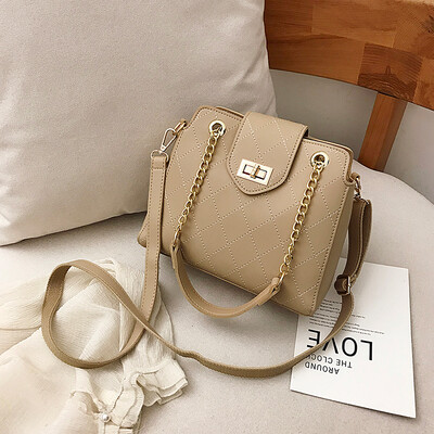 

Ins fashion texture rhomboid chain bag woman summer hundred bucket bag woman 2019 oblique carry woman bag
