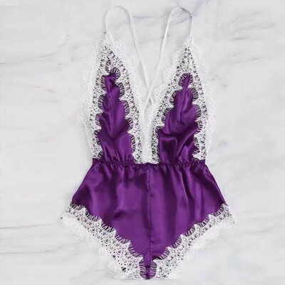 

Women Sexy Lace Backless Lingerie V-neck Nightwear Sleepwear Pajamas Babydoll