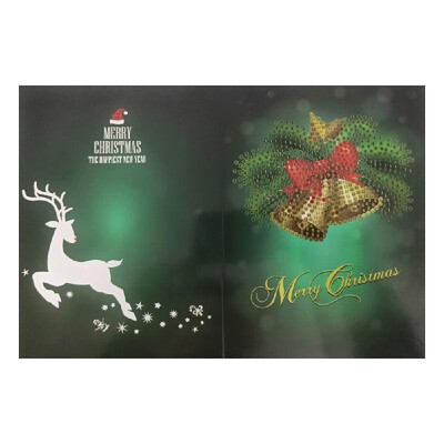 

Merry Christmas Cards DIY Diamond Painting Handmade Card Round Drill Greeting Cards Rhinestones Embroidery Arts Crafts Gifts Xmas