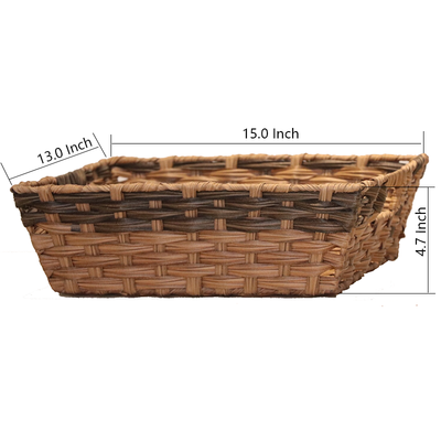 

Decorative Woven Synthetic cane Storage Basket with Handles