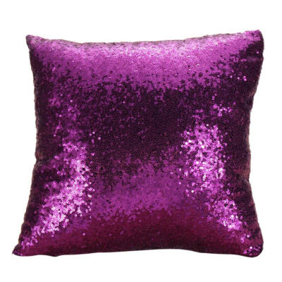 

Solid Glitter Sequins Throw Pillow Case Lounge Decor Cushion Cover 16"X16