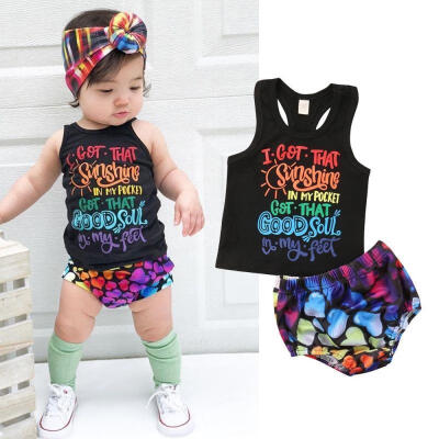 

Toddler Cute Baby Girl Kid Boy T-shirt Top Tee VestShorts Pants Casual ClothesWithout headband