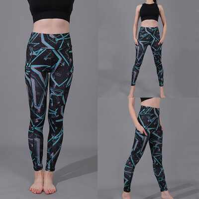 

Starmoon Ladiesprinted Camouflage Pockets Hip-tightening Running Fitness Yoga Pants