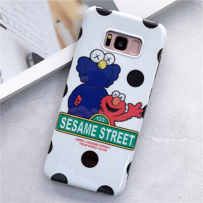 

Rlenda Fashion Cartoon Sesame street Kaws Transparent Air Cushion Soft TPU Phone Cases for Samsung a8s a9s