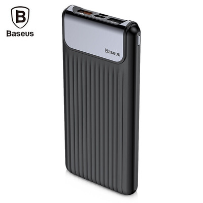

Baseus Thin Digital Display 10000mAh Power Bank QC 30 Dual USB Micro USB Type-C Input External Battery Charger
