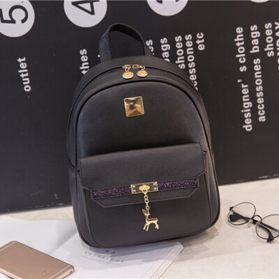 

Tailored Fashion Women School Rucksack Bag Gripesack Backpack Handbag Bookbag Black