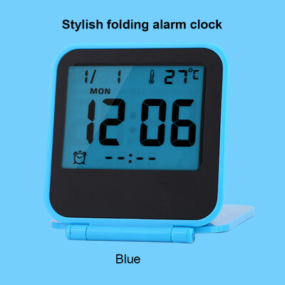 

Portable Foldable Tabletop Travel Digital Alarm Clock with Temperature Calendar Date Week Alarm Clock Portable Alarm Clock